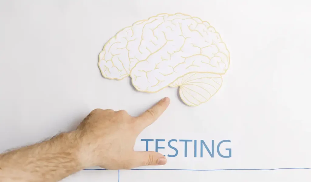 “Student completing an IQ test with an educational psychologist in San Francisco”