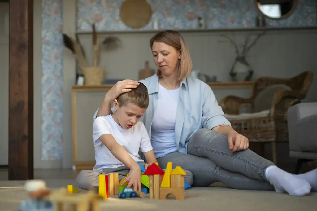 “Child struggling to focus on homework as a parent considers an ADHD assessment”