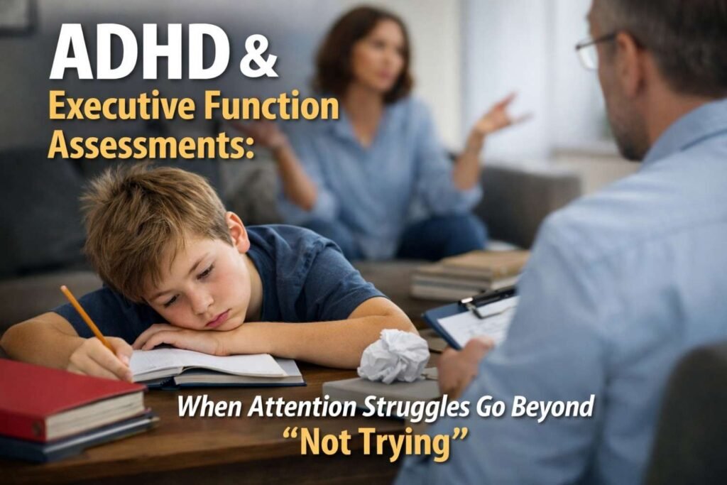 ADHD & Executive Function Assessments: When Attention Struggles Go Beyond “Not Trying”
