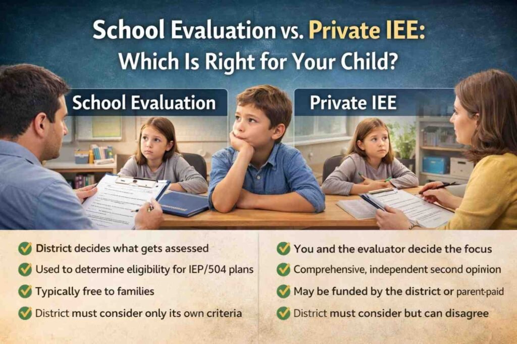 School Evaluation vs. Private IEE: Which Is Right for Your Child?
