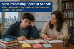Slow Processing Speed at School: When to Consider a Psychoeducational Assessment (Middle + High School)